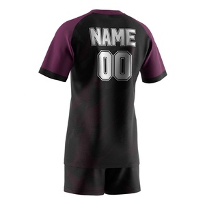 Camiseta Deportiva con Cuello en V para Hombre, Estilo Rugby de Nueva Zelanda, Tallas Grandes, Conjunto de 2 Piezas con Pantalones Cortos - Product Image 4