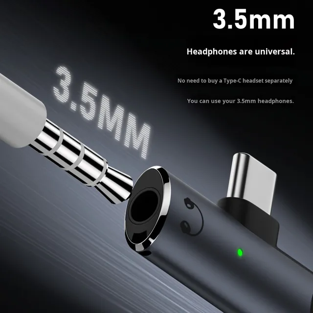 Usb c Adapter Otg Type-C to 3.5mm Headphone Audio Charging Adapter QC/PD Fast Charging 100W for iPhone 16