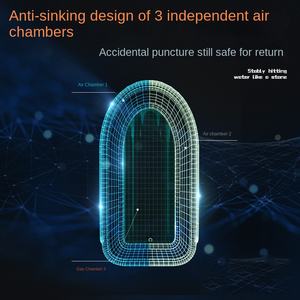 Gommone gommone barca d'assalto gommone ispessita in PVC per la pesca selvaggia alla deriva Hovercraft speciale da pesca pieghevole Hovercraft - Product Image 3