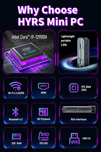 มินิพีซีทรงพลัง คอมพิวเตอร์เล่นเกมความเร็วสูง สำหรับ Windows 11 มินิพีซี Core i7 <span class=keywords><strong>i9</strong></span> Ryzen 9 มินิพีซีสำหรับธุรกิจและเกม - Product Image 2