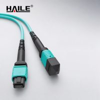 Kabel Trunk HAILE FTTH 12 Core Panjang Apa Saja SM APC MPO MTP untuk Pusat Data Fiber Optik, Kabel Patch MPO