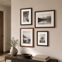 Marco de Fotos Estándar de Madera Negro Marrón 8x10 a 16x24 Decoración de Pared