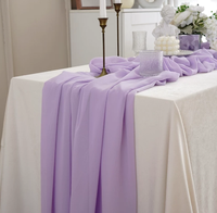 Nappe en mousseline d'automne, chemin de table pour desserts, décoration de fond pour mariage en extérieur et fête d'anniversaire