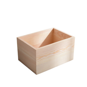 Boîte en bois de pin à dessus ouvert, organisateur de rangement de bureau rectangulaire, utilisation au bureau - Product Image 5