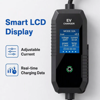 Chargeur EV portable 7 kW Type 2 AC avec écran LCD intelligent, courant réglable et conception Plug and Play pour usage domestique