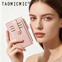 Dompet Lipat Wanita TAOMICMIC dari Kulit PU, Tipis, Banyak Slot Kartu, Dompet Portabel, Tempat Kartu Identitas, Dompet Koin Lipat Wanita