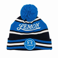Chapeau d'hiver en tricot à pompon de style athlétique rétro, chapeau rayé multicolores, bonnet polyvalent et doux pour le ski d'hiver et les sports de plein air