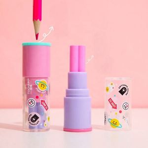 Taille-crayon Gomme Stylo Rouge à Lèvres 2-en-1 pour Étudiants, Papeterie Promotionnelle Créative et Mignonne en Gros - Product Image 4