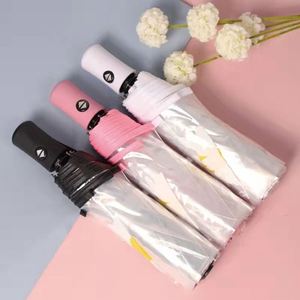 ร่มโฆษณาพับอัตโนมัติแบบหนาใส พร้อมโลโก้สั่งทำ ด้ามจับยาง PVC 8 ซี่โครง - ของขวัญทางธุรกิจ ร่มกันแดดกลางแจ้ง - Product Image 1