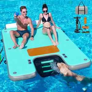 Plataforma Flotante Inflable Gigante con Escalera y <span class=keywords><strong>Rampa</strong></span> <span class=keywords><strong>para</strong></span> <span class=keywords><strong>Perros</strong></span>, Ideal <span class=keywords><strong>para</strong></span> Fiestas Acuáticas y Relajación en Grupo - Product Image 3