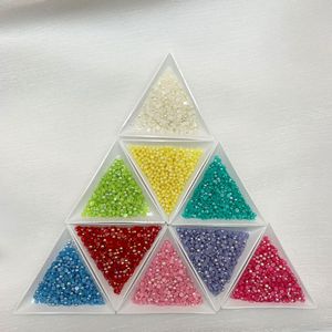 Vente en gros pour Magic Color Pearl Flatback AB Diamant Demi-Couleur Résine Strass Lâche Résine Strass pour Ongles Bijoux - Product Image 1