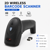 Escáner de Código de Barras Inalámbrico 6800TYW 1D 2D QR, Lee Pantallas de Teléfonos Móviles y Etiquetas de Papel, Un Dispositivo para Todo, 2.4G USB, Punto de Venta Minorista