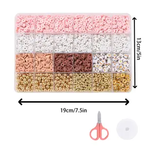 مجموعة خرز مستدير ومسطح من البوليمر والصلصال مقاس 6 مم من الأعلى مبيعًا، خرز سائب من البوليمر وصناعة مجوهرات، أساور وقلائد يدوية الصنع من مجموعة اصنعها بنفسك