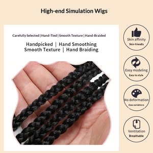 Perruque en crochet tressée à trois brins, double trame, torsadée sénégalaise, en fil synthétique résistant à la chaleur, dreadlocks africaines - Product Image 4
