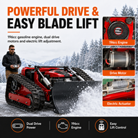 Tondeuse robotisée industrielle LiDAR télécommandée avec évitement intelligent des obstacles, moteur essence 225cc, puissance 1500W, et fonction déneigeuse