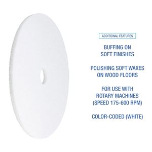 Pads de polissage pour sols Boardwalk BWK4024WHI de 24 pouces, blancs, pour le ponçage, 5 par carton, personnalisation OEM prise en charge - Product Image 5