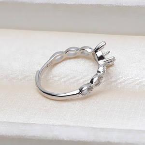 Anneau en argent S925 fait à la main, style européen-américain, cache-cernes, accessoires en perles DIY, support vide pour perles de 6 mm, outils et équipements de bijouterie - Product Image 4