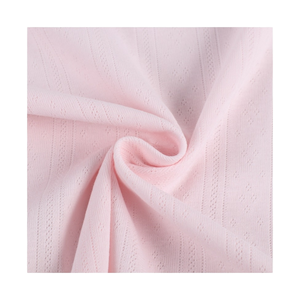 Tela de Jersey 100% Algodón Orgánico Peinado, Tejido de Punto Acanalado Jacquard, Teñido Liso, Malla Hueca Anti-Mosquitos, Peso Medio, para Bebés y Niños - Product Image 1