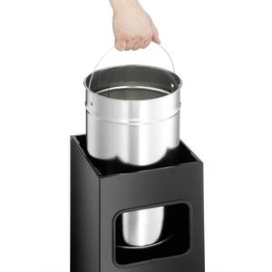 ตะกร้าโลหะทรงสี่เหลี่ยมพร้อมที่เขี่ยบุหรี่ขนาด3331-58 17L ถังขยะ4005546989105และถังขยะโลหะทนทาน - Product Image 5