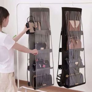 8 Pocket Hanging Handbag Organizer for <b>Wardrobe</b> Closet Transparent Storage Bag Handbag Organizer Storage - Product Image 2
