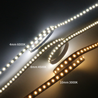 Bande LED ultra-fine 2835 pour décoration intérieure, 120 LED/m, découpable, flexible, alimentée par USB, indice de protection IP33, dimmable