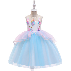 Vestido <span class=keywords><strong>de</strong></span> tutú <span class=keywords><strong>de</strong></span> unicornio para niñas, con flores <span class=keywords><strong>de</strong></span> satén, arcoíris pastel, disfraz <span class=keywords><strong>de</strong></span> princesa para fiesta <span class=keywords><strong>de</strong></span> cumpleaños, Halloween, para niños - Product Image 3