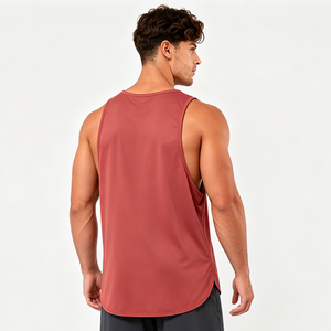 Camiseta Deportiva de Tirantes para Hombre al por Mayor, Cuello Redondo Rojo, Camisetas de Gimnasio, Chaleco Deportivo con Logotipo Personalizado, Camisetas de Tirantes para Correr para Hombre - Product Image 3