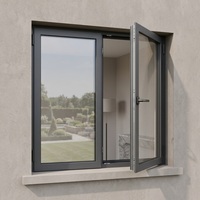 Fenêtres à battants 3i-Low-E à ouverture extérieure, construction en aluminium multi-chambres avec verre, pour la remplacement et la fourniture aux distributeurs