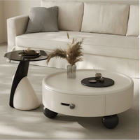 Table basse créative arrondie avec rangement intégré pour hôtel et maison