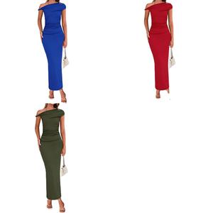 Robe longue française é<span class=keywords><strong>l</strong></span>égante et rétro pour femmes, mode transfrontalière européenne et américaine, printemps 2026, sans manches, taille cintrée - Product Image 1