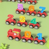 Mainan Kereta Magnetik Angka dan Huruf untuk Anak, Blok Tarik, Mobil Plastik, Komponen untuk Pendidikan Dini Matematika