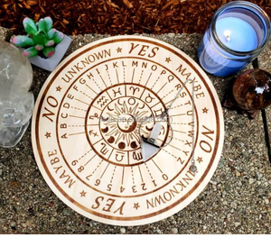 Bàn thờ wiccan gỗ mảng bám Thiền bảng tin bói toán phù thủy âm lịch Bướm Đêm Sao Quà Tặng Bảng con lắc gỗ - Product Image 6