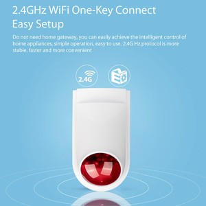 An ninh nhà không dây nhấp nháy Còi báo động RF 433Mhz cho GSM hệ thống báo động ngoài trời Flash còi báo động hỗ trợ cảm biến cửa và PIR cảm biến chuyển động - Product Image 3