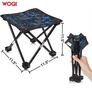 Tabouret pliant d'extérieur WOQI en aluminium, mini chaise de camping portable, chaise de pêche en tissu Oxford, pliable, couleur fleurie - Product Image 2