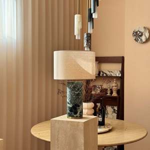 <b>Table</b> <b>Lamp</b> Marble <b>Base</b> Led Light Source E27 Bulb Switch Control Eco Friendly Bedroom Study Decorative Lighting - Product Image 1