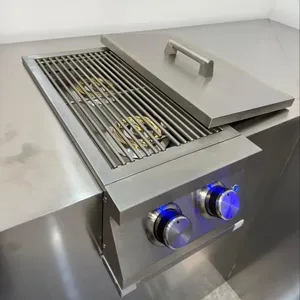 Factory Direct Custom Modern Commercial Outdoor Gas Grill Stainless Steel Double Burner Grill