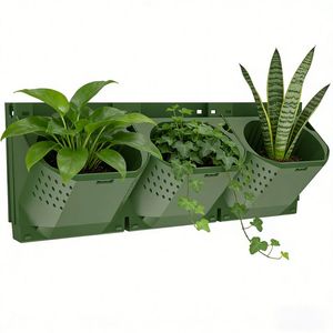Mur vertical de jardin intérieur et extérieur, peut être suspendu, système d'irrigation goutte à goutte, mur végétal, ensembles de pots de fleurs en plastique - Product Image 4