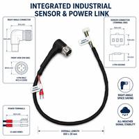 Cable de Sensor M12 de 4 Pines, Arnés de Cables de Control Industrial de Cobre, Aislamiento de PTFE/Nylon para Electrónica Automotriz