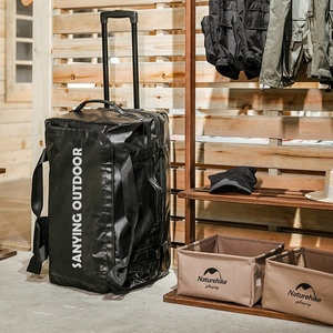 Large Capacity Waterproof Weekender Duffle Bag with Wheels Rolling Trolley <strong>Luggage</strong> Heavy-Duty <strong>Holdall</strong> with Retractable Handle - Product Image 3
