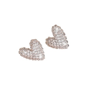 Heart Shape Zircon <b>Stud</b> <b>Earrings</b> Gold And Silver Micro Insert For Party Women <b>Crystal</b> <b>Earrings</b> - Product Image 5