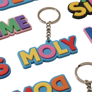 Factory Wholesale Customized Personalized Promotional 2D 3D Soft Plastic Drop Plastic PVC Cartoon Letter Series Keychain