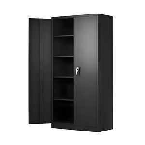 Modern <b>Lockable</b> Knock-down Metal 2-door Filing Cabinet Adjustable Shelves for Office School Gym Warehouse Storage Customizable - Product Image 5