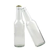 Bouteille de bière en verre transparent à col long de 330 ml (33 cl) avec bouchon couronne – Vente en gros