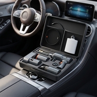 Kit Essentiel de Luxe BAYU pour Votre Voiture – Ensemble 5-en-1 : Démarreur d'Urgence, Aspirateur Sans Fil, Pompe à Pneus, Chargeur de Téléphone, Boîte Personnalisable avec Marquage de Marque