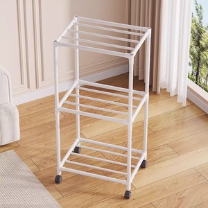 Sock Drying Rack With Multiple <b>Hooks</b> Floor Standing Mobile Clothes Organizer For Baby Bibs And Socks Storage Solution - Product Image 3