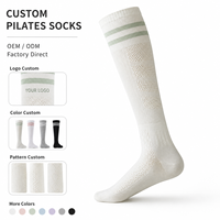 Chaussettes de Pilates élastiques personnalisées à bout ouvert, antidérapantes, respirantes en coton pour le yoga, la barre, la danse, le studio, OEM ODM
