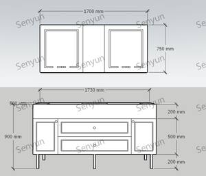 <span class=keywords><strong>Meuble</strong></span> <span class=keywords><strong>de</strong></span> <span class=keywords><strong>salle</strong></span> <span class=keywords><strong>de</strong></span> <span class=keywords><strong>bain</strong></span> suspendu au design moderne <span class=keywords><strong>haut</strong></span> <span class=keywords><strong>de</strong></span> <span class=keywords><strong>gamme</strong></span> avec miroir intelligent et ensemble lavabo pour appartements, écoles, hôtels, villas - Product Image 2