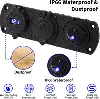 Prise allume-cigare 12 V avec double port USB QC3.0, voltmètre LED et interrupteur pour véhicules, voitures, bateaux, camions, caravanes
