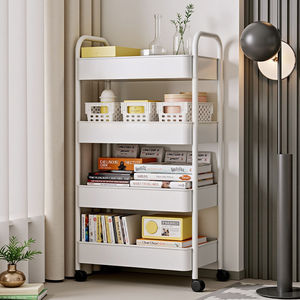 Multi Tier Storage Cart 5 <b>Shelf</b> Portable Rolling Organizer Standing Type Bedroom Living Room Bathroom Office Use Easy Cleaning - Product Image 4