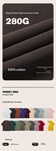 T-shirt homme 100% coton, coupe ample, épaules tombantes, poids lourd, personnalisable avec logo imprimé, t-shirt vierge pour personnalisation, grandes tailles. - Product Image 3